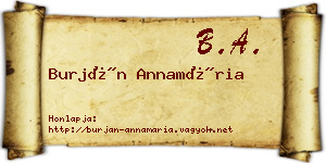 Burján Annamária névjegykártya