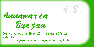 annamaria burjan business card